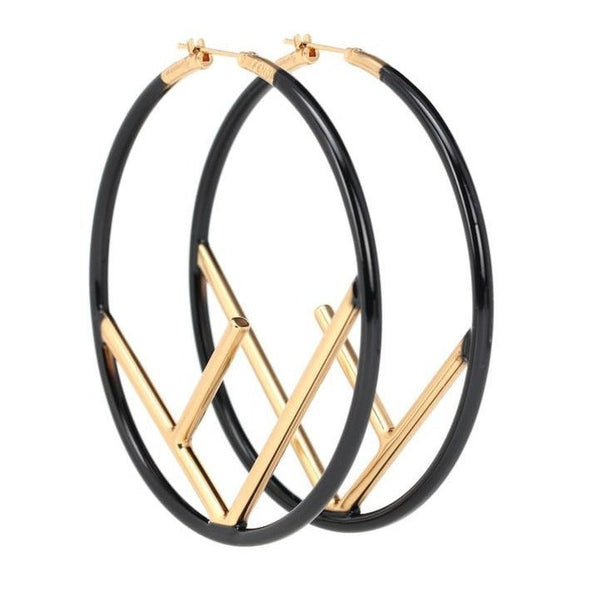 Fashion Circle F Shape Hoop Earrings