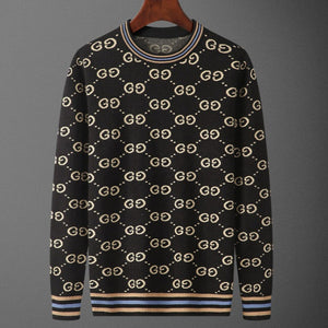 Luxury Branded Black Designer Pullover