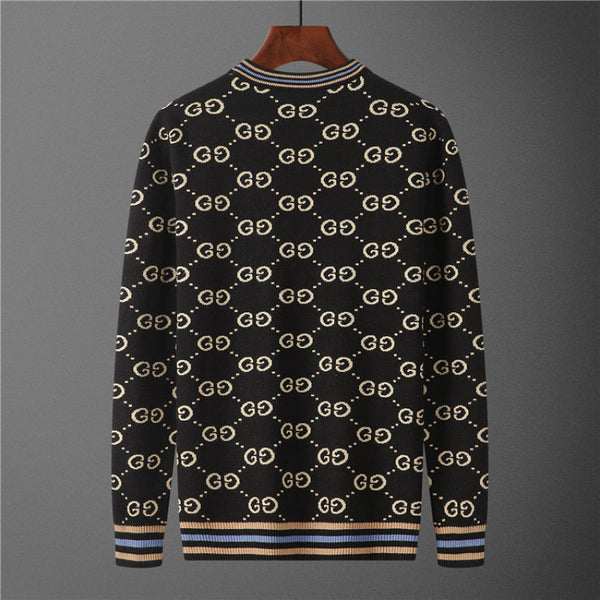 Luxury Branded Black Designer Pullover