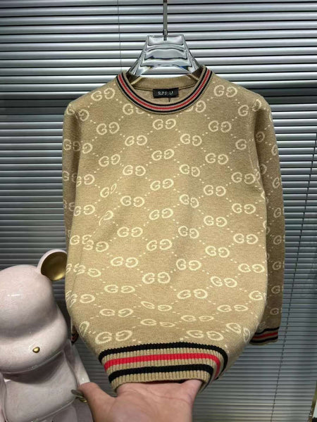 Men Premium GG Jacquard Wool Pullover