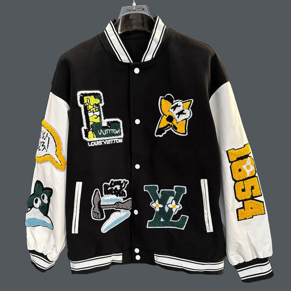 Premium Cartoon Embroidery Design Varsity Jacket