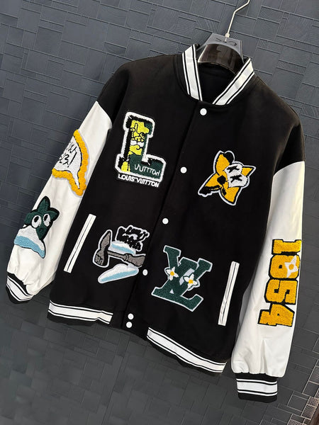 Premium Cartoon Embroidery Design Varsity Jacket