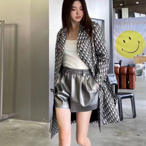 Women Branded Logo Printed Long Coat