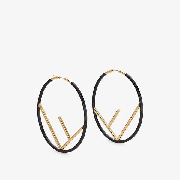 Fashion Circle F Shape Hoop Earrings