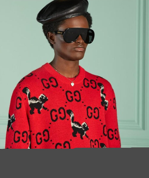 Luxury Branded Red GG Skunk Pullover