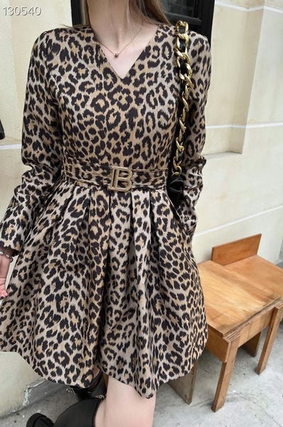 Women Premium Leopard-Print Dress