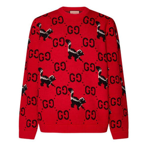 Luxury Branded Red GG Skunk Pullover